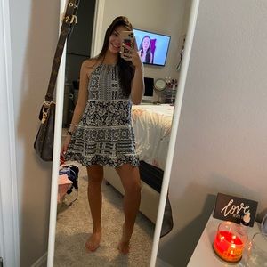 FRANCESCAS blue and white patterned dress